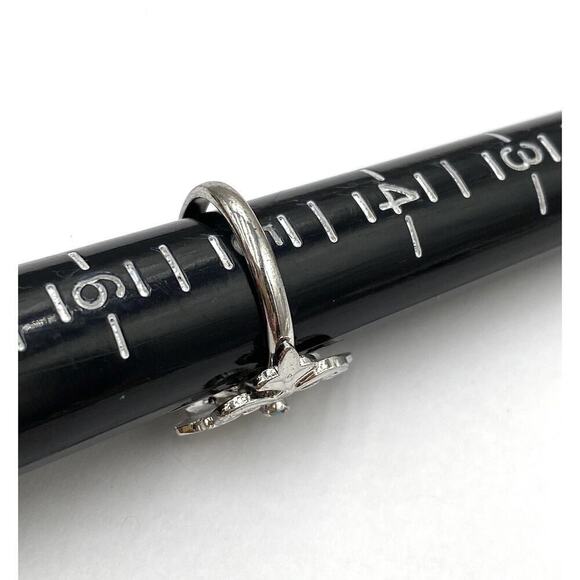 Emmons Ring SilverTone Blue Cabochon Vintage Estate 5 - Picture 10 of 10